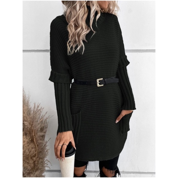 #43 Cozy Cable Knit Pocket Oversized Sweater Top - Picture 6 of 10